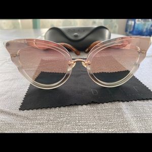 Diff Delilah rose gold cat eye sunglasses